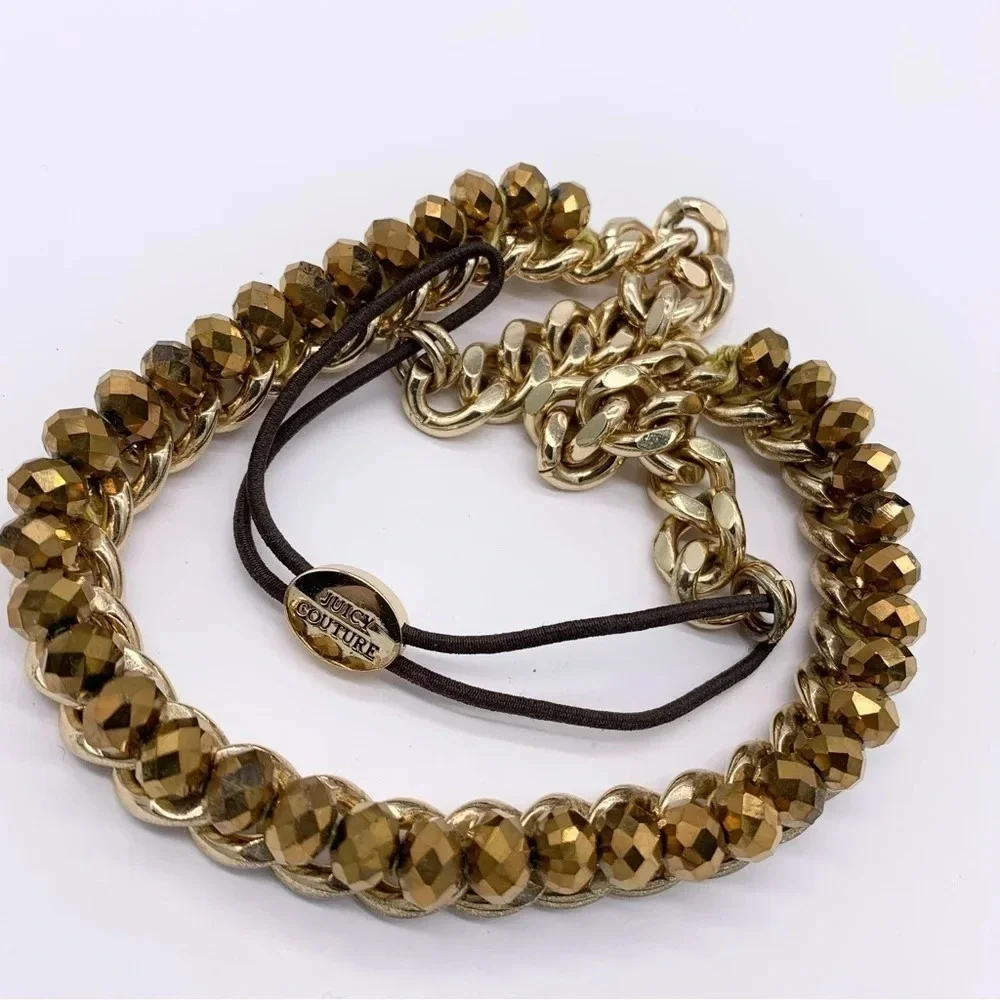 Juicy Couture Gold Jeweled Chain Necklace